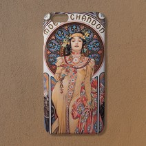 우리일쌍 알폰스 무하 모엣 샹동 드라이 임페리얼 명화케이스 휴대폰 케이스