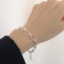 르제이실버 925 컷팅 믹스 클립 실버 체인 여자 은팔찌