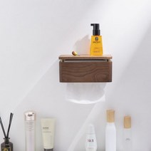 티슈케이스 화장실 벽걸이 화장지 케이스 선반 원목 티슈 휴지 감성, 벽걸이 티슈 케이스 스몰