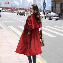 여성 봄 가을 트렌치 자켓 코트 스타일 조절 가능한 허리 세련된 패션 도착 에스테틱