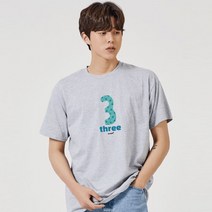키밍 숫자 3 THREE 그래픽 캐쥬얼 반팔티