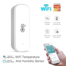 온습도센서 습도센서 온도센서 CoRui Tuya Zigbee 와이파이 스마트 온도 및 습도 센서 실내 습도계 홈 원격 제어 Alexa Google Assistant, WiFi sensor
