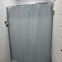 헤링본 비닐 가림막 짧은 샤워 커튼 링 8개 세트 120x180 욕조 파티션 칸막이 욕실 화장실 호텔식 방수 곰팡이 목욕탕 소형 커텐 샤워실 고급 샤워장 감성 부스 가리개