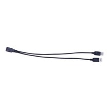 USB 스플리터 2.0 USB y 케이블 1 마리의 남성에서 이중 여성 허브 전원 코드 확장, 검은색