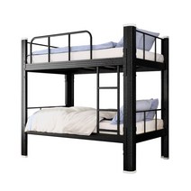 교직원 기숙사 철제 2층 침대 다둥이 이층침대 고시원, 0.9m 프리베드x2매트리스x2 올리브 블랙