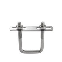 견고한 파라솔지지대 파라솔클램프 좌대파라솔거치대 304 스테인레스 스틸 스퀘어 클램프 U-클램프 U-볼트 직각 나사, 28 M8-91-130-70(1set)