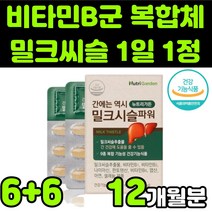 뉴트리가든 한미양행 밀크씨슬 밀크시스 milk thistle 실리마린 silymarin complex 밀크티슬 밀크씨유 시리마린 추출물 비타민B 복합체 판토텐산 직장인 수험생 추천, 12박스(12개월분)