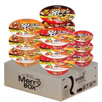[메리박스] 컵라면 세트 팔도 왕뚜껑 혼합맛 (왕뚜껑3+김치3+짬뽕3)+미니왕뚜껑3, 1세트