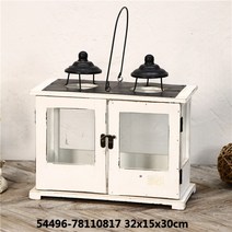 미국식 빈티지 철공예 원목 바람막이 램프 캔들 홀더 유리초롱 펜션 장식-178392, 옵션31