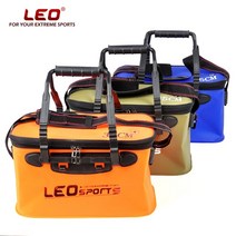 LEO 휴대용 접는 물고기 양동이 야외 EVA 낚시 태클 상자 핸들 낚시 가방 야외 낚시 물 탱크, 협력사, 40 모델 블루