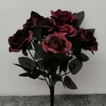 모조 꽃 흑장미 조화 선물 연인 성년 기념품 소장품, 딥 퍼플
