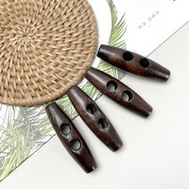 헤세드 국산) 5cm 2구 타원 앵글 떡볶이단추 코트단추 (4개), 다크브라운