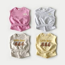 유아 아기 상하복 돌아기 반바지 조끼 세트 커플 룩 어린이집 등원룩