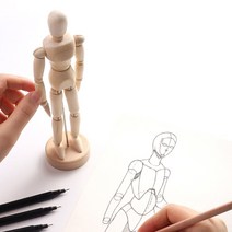 미술 인체 데생 크로키 구체 관절 원목 목각 인형 30cm
