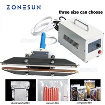 ZONESUN-200mm 직접 열 플라이어 휴대용 임펄스 씰링 기계 호일 백 실러 알루미늄 복합 필름 스낵 포장용, 없음