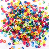 20g 믹스 컬러 폴리머 클레이 조각 스프링클 캔디 하트 플라워 소프트 핫 DIY 공예 슬라임 네일 수제 액세, 15 hollow Flower