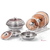 SBD_인덕션 뚝배기 찌개 돌솥밥 영양밥 통3중 스텐 가마솥 대형 업소용 유리뚜껑 가마솥밥 1인밥솥 가정용 냄비_sbd, SBD_통삼중클레디움가마솥 - 24호