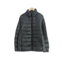 유니클로 그레이 하운드체크 덕다운 경량패딩 여자 5506