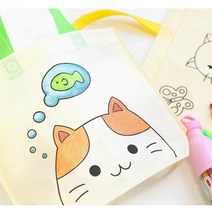 민화샵 그림그리기 부직포가방만들기, 토끼와 책가도 가방, 1개