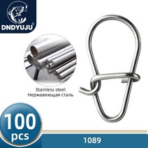 Dndyuju 100pcs 00 -3 낚시 좋은 후크 스냅 핀 304 스테인레스 스틸 낚시 배럴 회전 미끼 커넥터 액세서리 pesca, 100개 크기 2