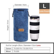 럭셔리 벨벳 양털 DSLR 카메라 가방 렌즈 파우치 삼성 NX NX1 NX5 NX20 NX30 NX100 NX200 NX210 NX3300 NX300M NX500, 렌즈 파우치 블루 L