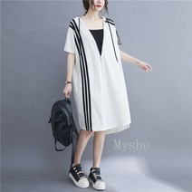[Myshe]여성 트렌드 후드 빅사이즈 원피스 여름 b1 S100720