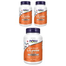 나우푸드 L-리신 1000mg 타블렛 비건, 100개입, 3개