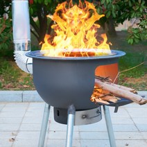 캠핑화로대 화목난로 불멍화로 가마솥화덕 드럼통 화롯대, 58cm (스토브 링 3개 포함)