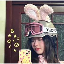 보드헬멧 스키모자 고양이 토끼귀 꾸미기 장식 튜닝, D