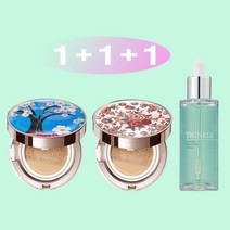 1+1+1 [쿠션15g+쿠션15g+앰플50ml] 트윙클라 스타일71 [복합 피부 추천] 수분 촉촉 광채 앰플 주름개선 자외선차단 미백 쿠션 21호23호, 1개, 로즈장미21호+체리블라썸블루21호(복합)+앰플