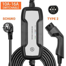 전기차충전기EV 충전기 유형 2/유형 1 케이블 휴대용 충전기 IEC 62196 J1772 수준 2 EVSE 10A/16A 닛산 잎, 01 Type 2 Schuko