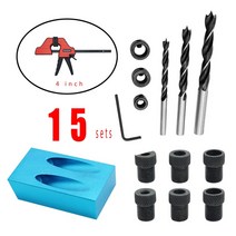 원형톱가이드 목공 경사 구멍 로케이터 15 세트 드릴 가이드 각도 펀처 DIY 도구, [10] 15 sets
