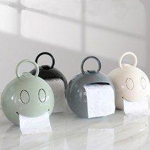롤 니본 휴지함 휴지통 페이퍼 휴지케이스 스마일, 아이보리