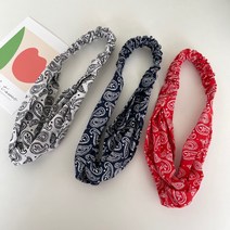 에브리 페이즐리 반다나 헤어터번 고무줄머리띠 3컬러