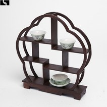 전통 찻잔 다관 장식장 원목 그릇 도자기 진열장 선반, 상세 참조