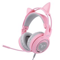 SOMIC 게임용 헤드폰 가상 7.1 소음 차단 유선 게임용 진동 헤드셋(PC용 마이크 포함) Over Ear 게이머 헤드폰, G951S 핑크