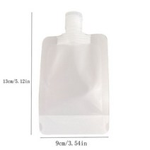 INS 10pcs 휴대용 플립 캡 요구르트 보관 가방 플라스틱 스탠드 업 스파우트 파우치 여행 샤워 젤 페이셜 클렌저 메이크업 포장 백, L(10PCS)