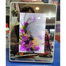 프리저브드 LED 힐링 거울 ( 무드등 사용 가능 ) (원형거울 : 가로 20cm 높이 25cm 사각거울 : 가로 17cm 세로 22cm ) 용산꽃집 로즈플로라, 핑크장미계열
