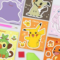 DIY 보석십자수 스티커 포켓몬스터 굿즈 피카츄 꼬부기 이브이 12x14, 파이리와 모르페코