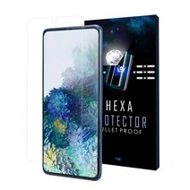 헥사 프로텍터 강화유리층 PET 우레탄 곡면 풀커버 [고투명2매+지문방지2매] or 방탄3매 or 지문방지3매 액정보호필름 중 택1, 방탄필름 3매, 갤럭시 A90