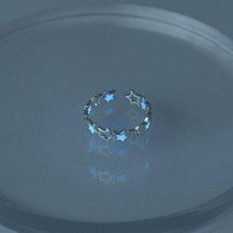 조정 가능한 할로우 블루 스타 빛나는 반지 여성을위한 다크 실버 컬러 반지에 친구 생일 선물 패션 쥬얼리