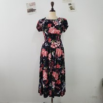 상상그이상 여성용 릴리 꽃 원피스 오프숄더 셔링 밴딩 롱 원피스 비비드한 플라워 나염 투웨이 플레어 스커트 바캉스 해외여행 휴양지 여름원피스