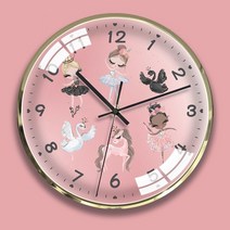걸방 벽시계 핑크 발레리나 소녀 심초 무음 캐릭터 예술-194835, 19.샴페인 골드 테 스완 걸 FS