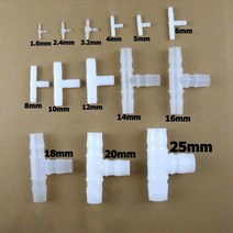 징크판넬 Ez3.2mm-≥ 25mm 등직경 T 자형 팔꿈치 플라스틱 파이프 조인트 가시 공기 물 오일 호스 5 개, 5개, 14mm, 01 5pcs_08 14mm