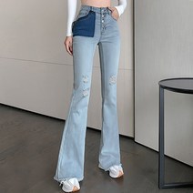 대박난박양 데미지 아이스 데님 부츠컷