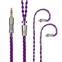 KBEAR 8 코어 실버 도금 업그레이드 이어폰 케이블 탈착식 교체 케이블 HiFi 인이어 모니터 Shure SE215 SE315 SE425 SE535 UE900용 TIN T2, Purple_MMCX 3.5mm