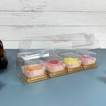 페트핸들 화과자박스(4구) / 24.5x6x6cm 5개 // 화과자케이스1구(4개) 또는 4구(1개) 호환