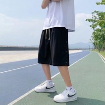 스트릿 힙합 와이드 팬츠 일본 카고 반바지 남자 여름