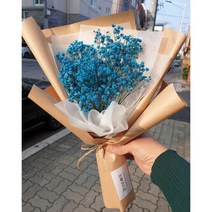 지나로즈 드라이플라워 꽃다발 블루안개꽃다발