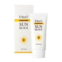 울트라브이 이데베논 썬블럭 50ml_끈적임없이 가볍고 촉촉한 부드러운 크림제형 선크림, 1개